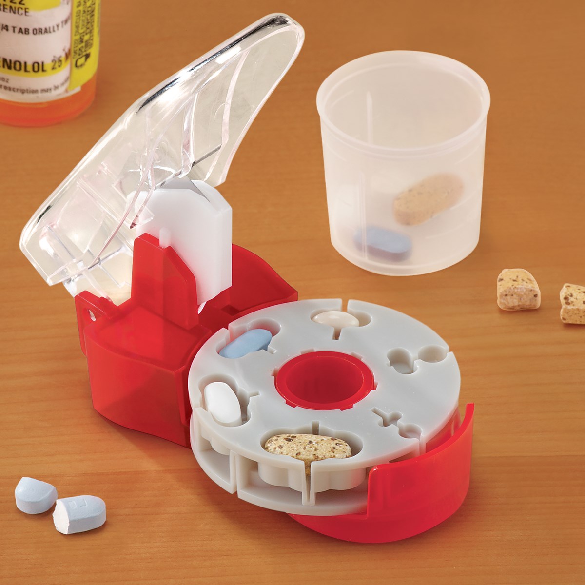 Pill Cutter for Multiple Shapes with Catch Cup Collections Etc.