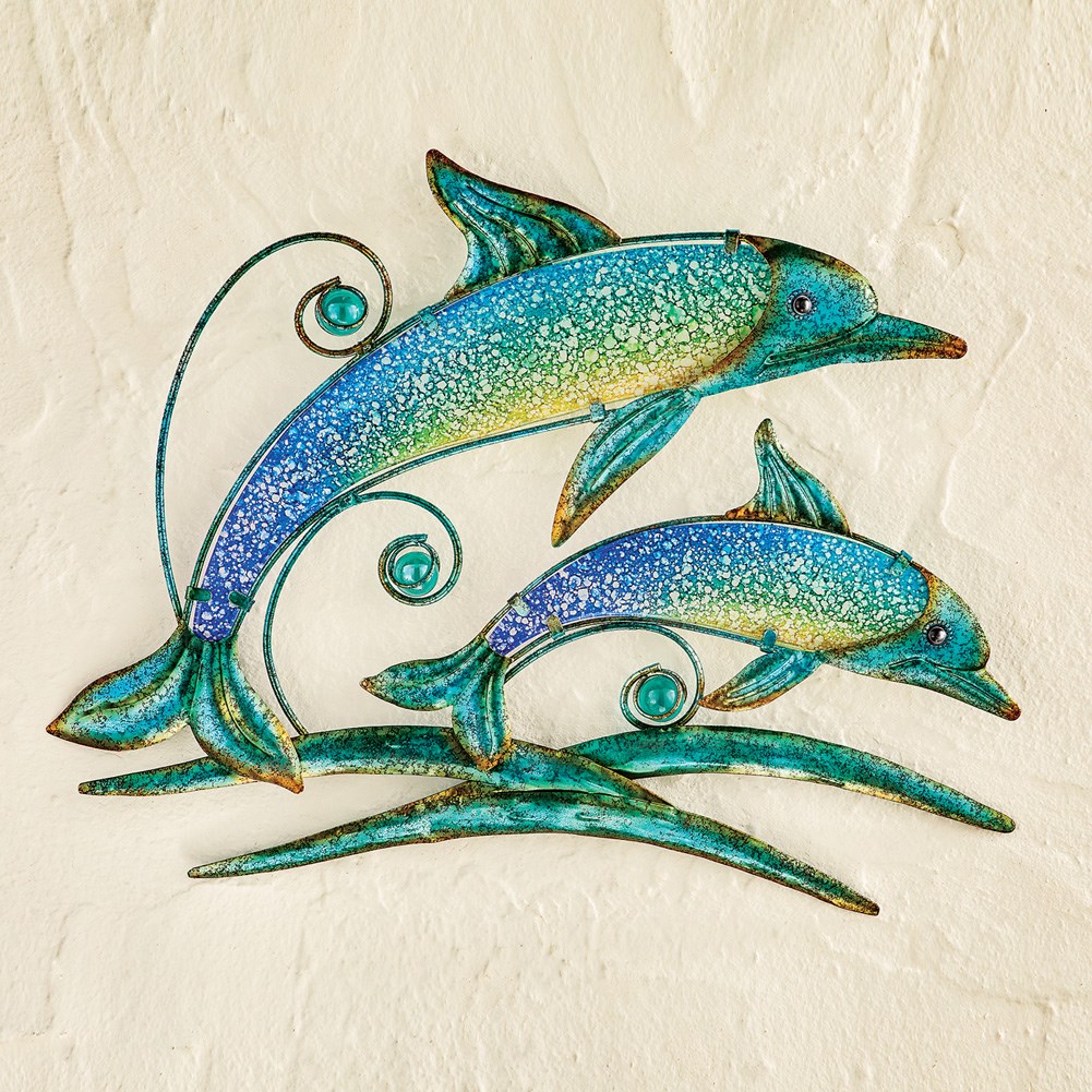 Dolphin Metal Wall Art Coastal Decoration Collections Etc.