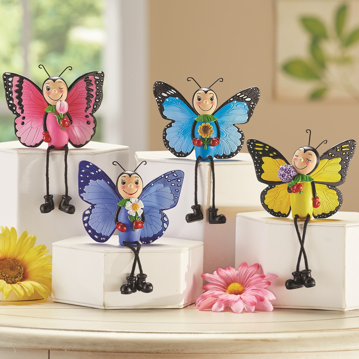Butterfly Figurine Sitters Set of 4 Collections Etc.