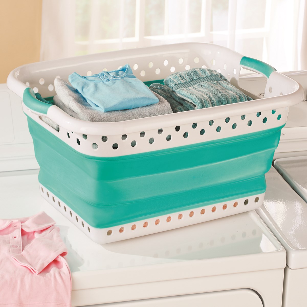 Collapsible Folding Plastic Laundry Basket Collections Etc.