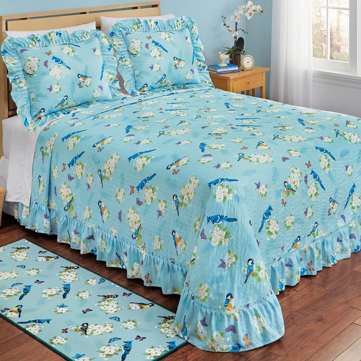 Songbird Plisse Ruffled Edge Bedspread Collections Etc.