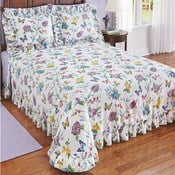 Lucy Colorful Floral Plisse Ruffled Edge Bedspread