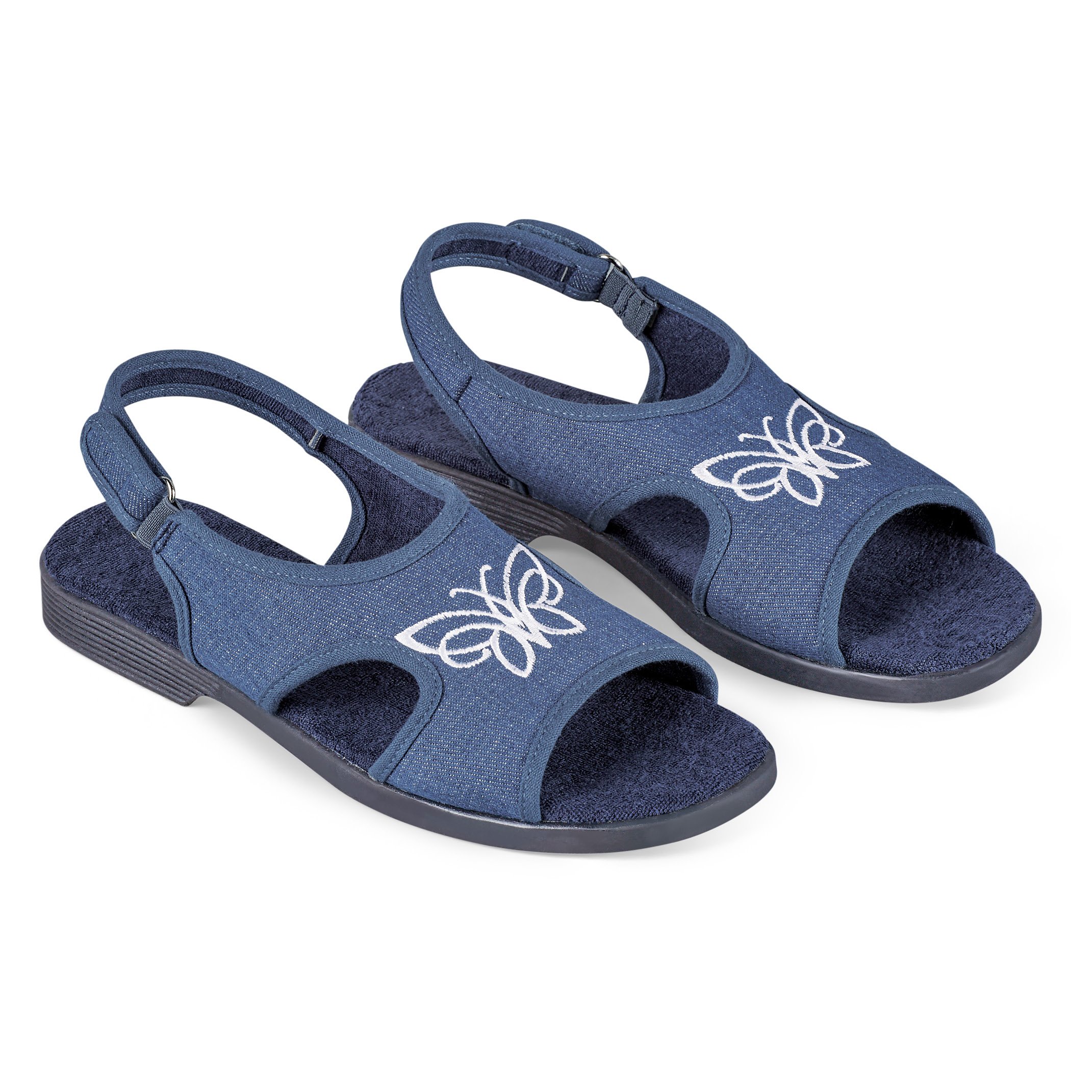 Butterfly Canvas Open Toe Stretch Sandals - Picture 6 of 12
