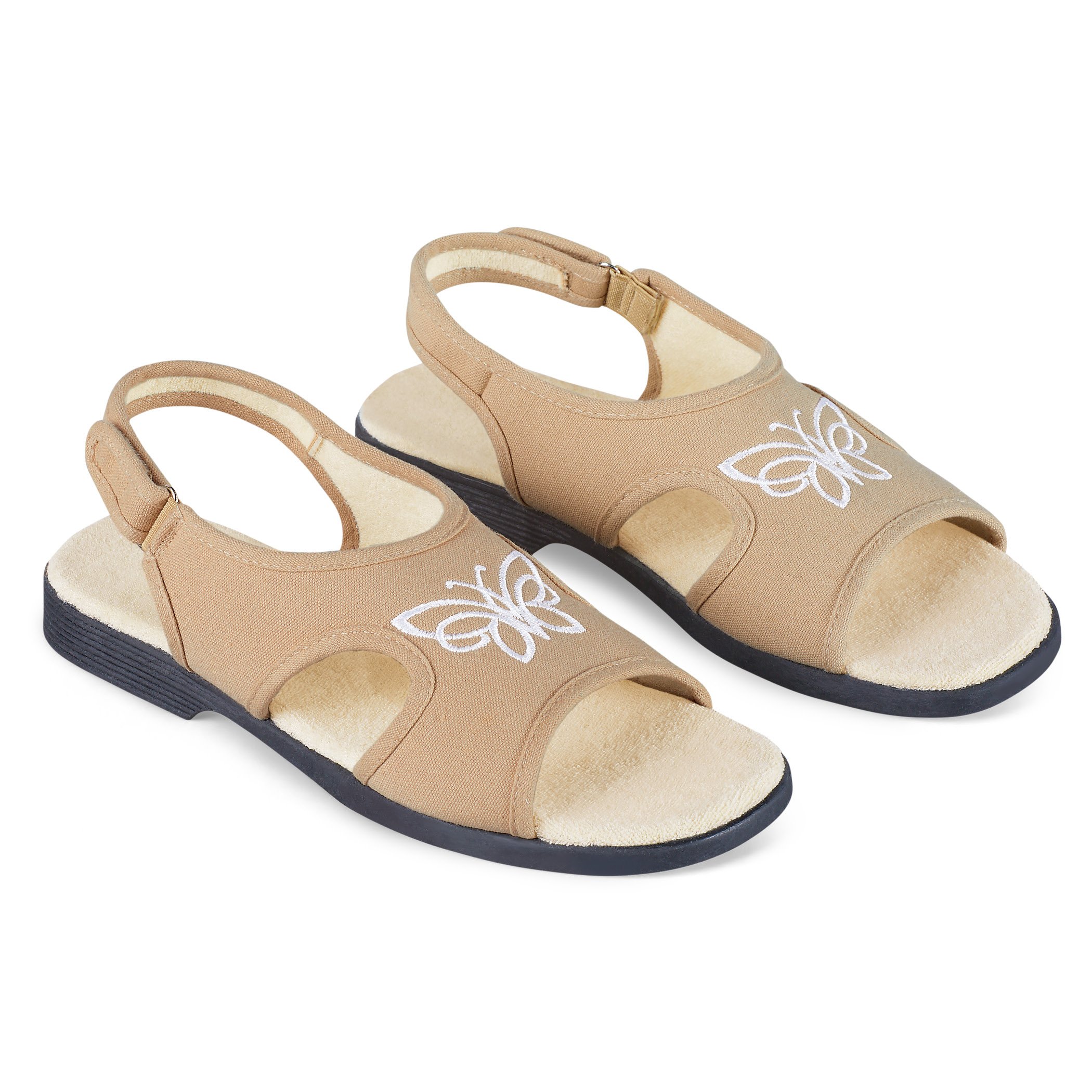 Butterfly Canvas Open Toe Stretch Sandals - Picture 9 of 12