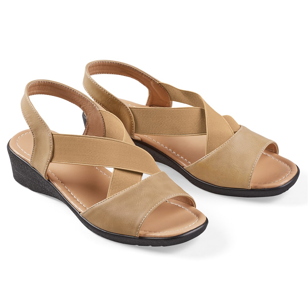 Padded Insole Wedge Heel Stretch Sandals Collections Etc.