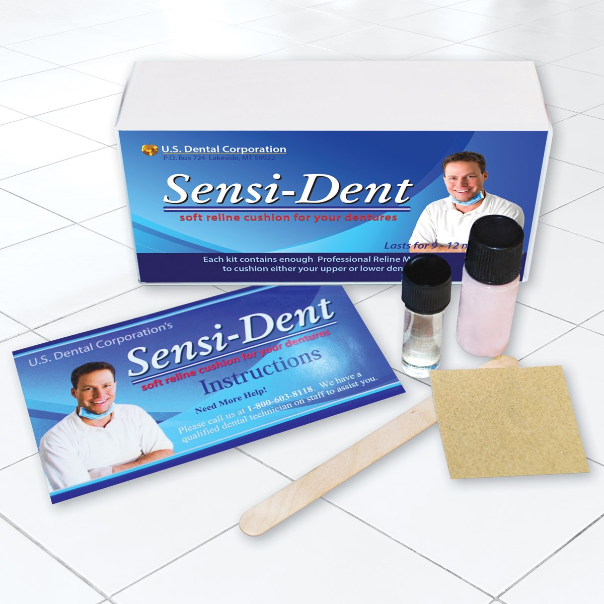 US Dental SensiDent Denture Reline Kit Collections Etc.