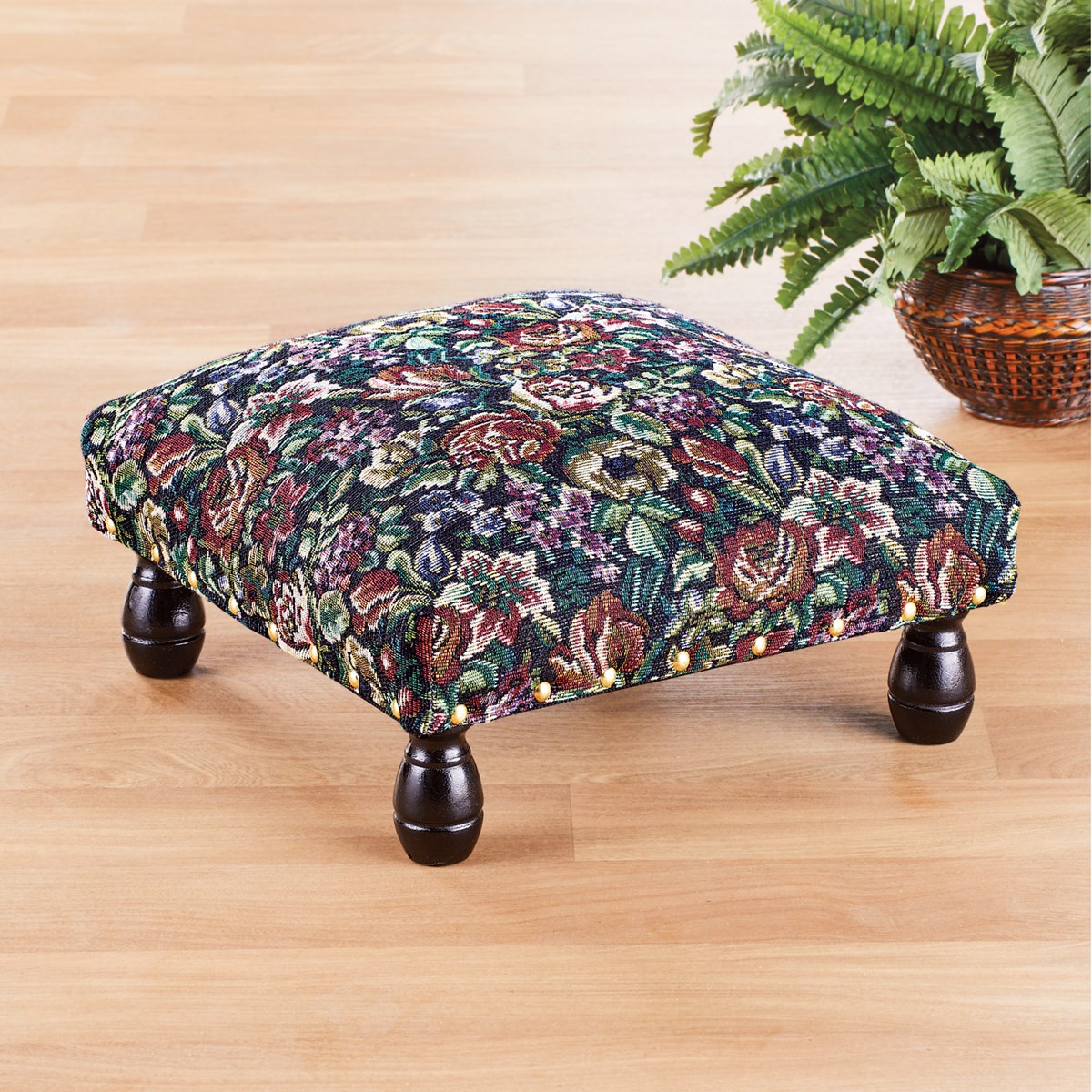 Floral Tapestry Padded Footstool Collections Etc.