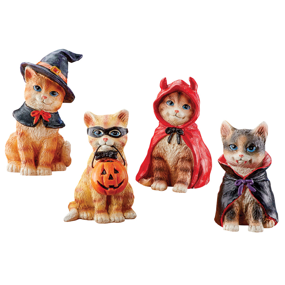 Adorable Halloween Cat Statues Indoor Set, 4 pc 191121137161 eBay