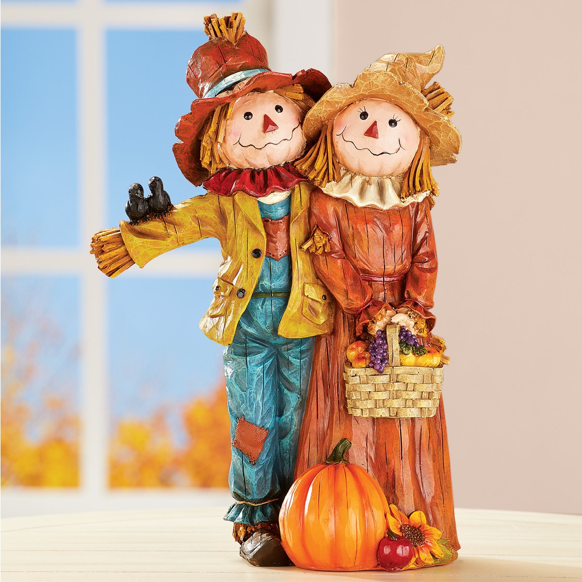 Festive Scarecrow Couple Indoor Fall Decor Collections Etc.