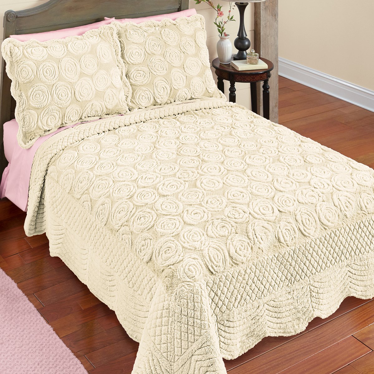 Elegant Faux Fur Rose Quilt Collections Etc.