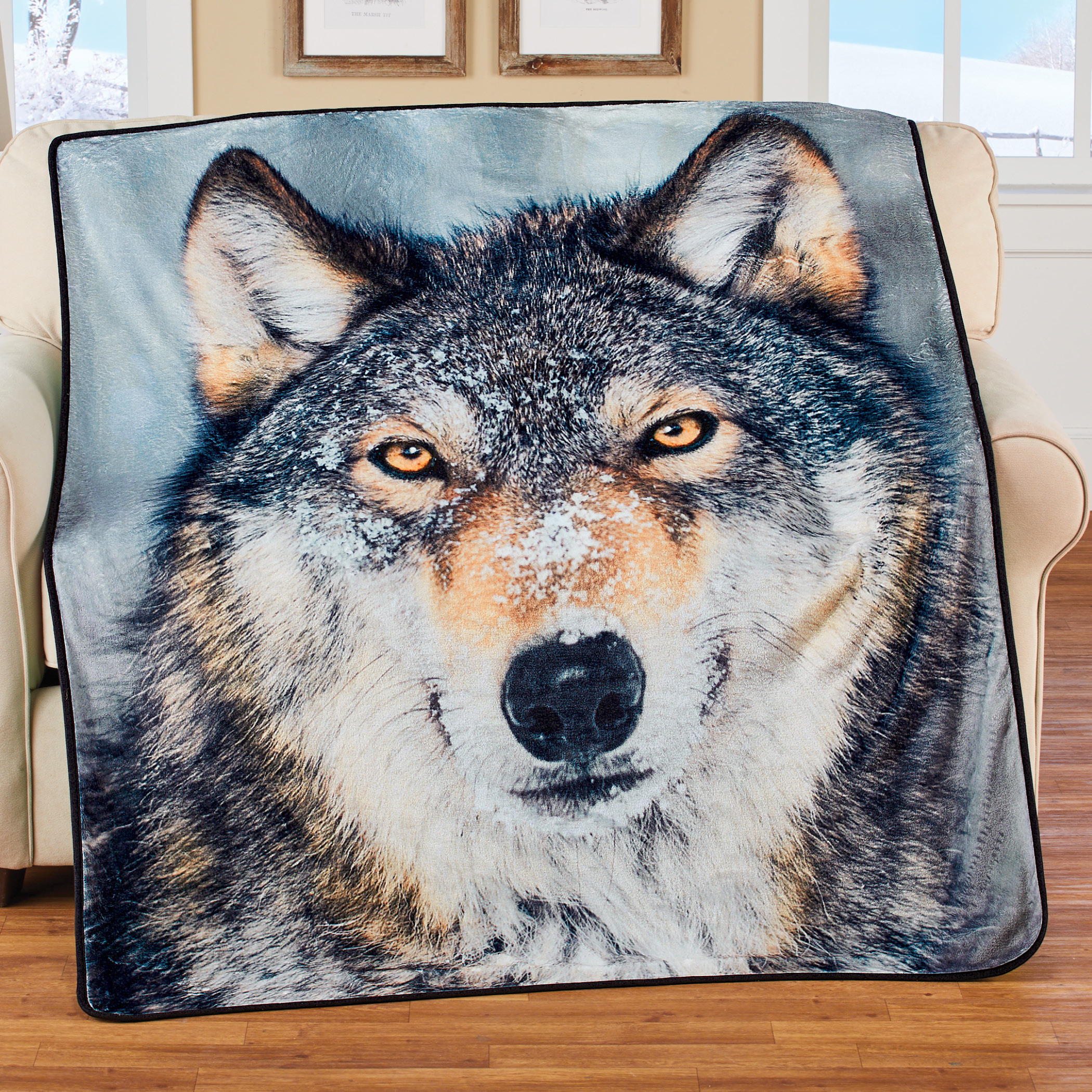 Majestic Wolf Fleece Throw Blanket Collections Etc