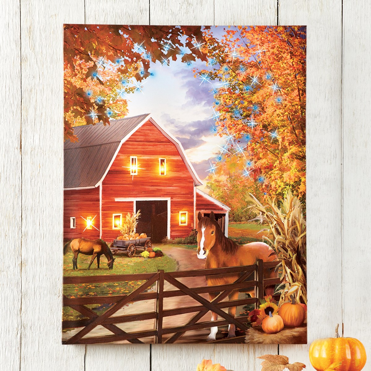 Fall Farm Lighted Canvas Wall Art Indoor DÃ©cor | Collections Etc.