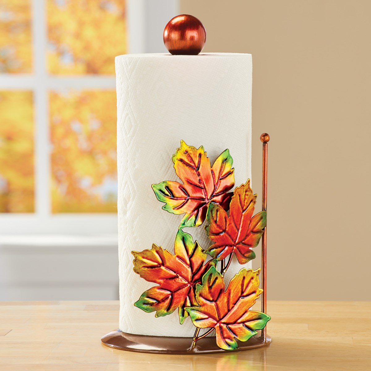 Fall Leaves Metal Paper Towel Holder Kitchen Decor Collections Etc.