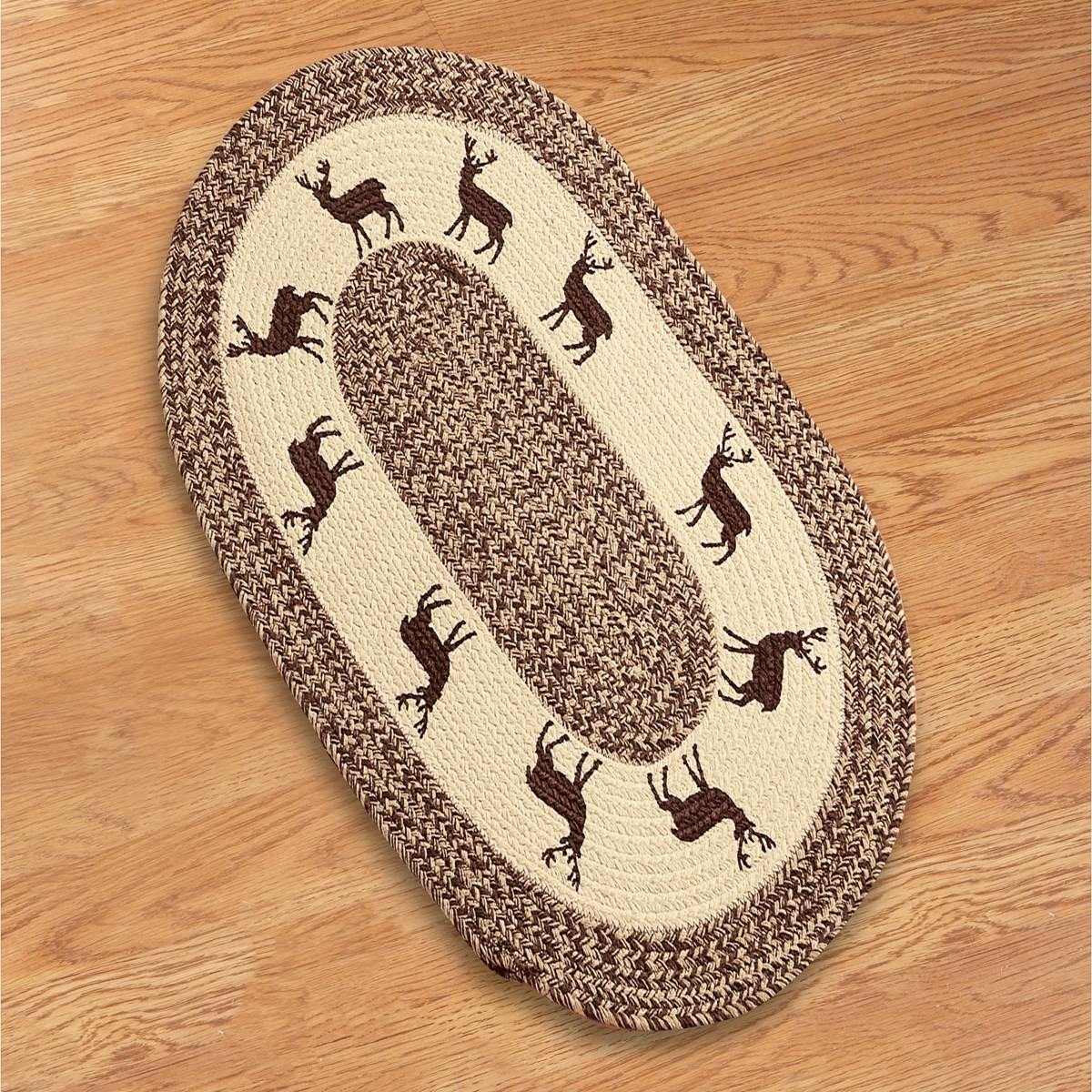 Woodland Creatures Cotton Braided Rug Cabin Décor Collections Etc.