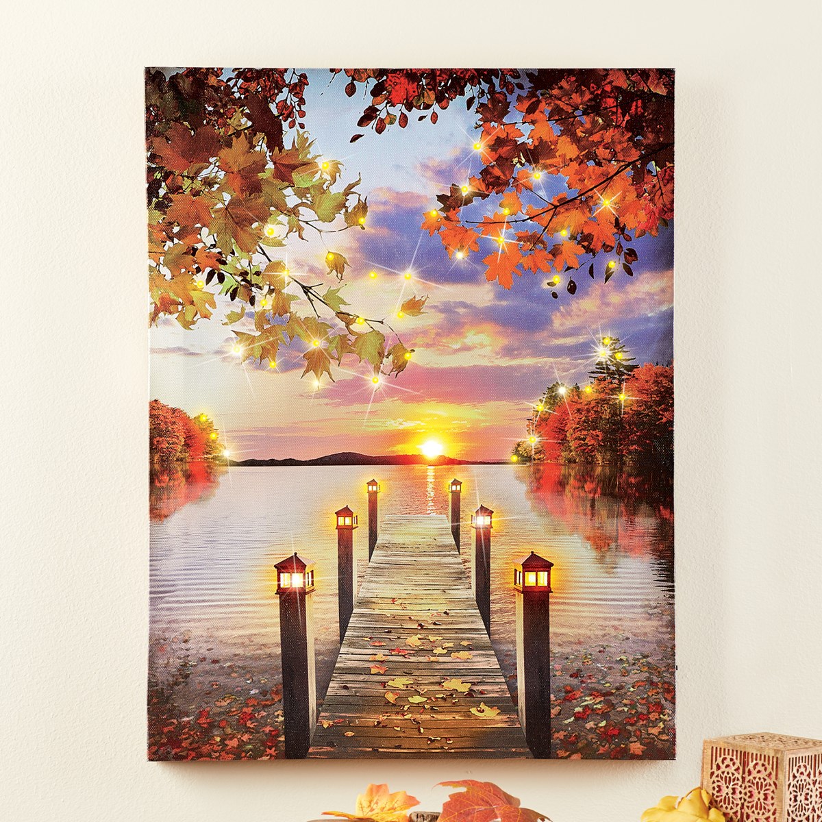 Fall Pier Lighted Canvas Wall Art Indoor Décor Collections Etc.