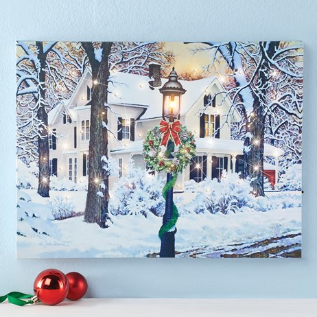 Light Up Canvas Wall Art Snowy Winter Home Collections Etc