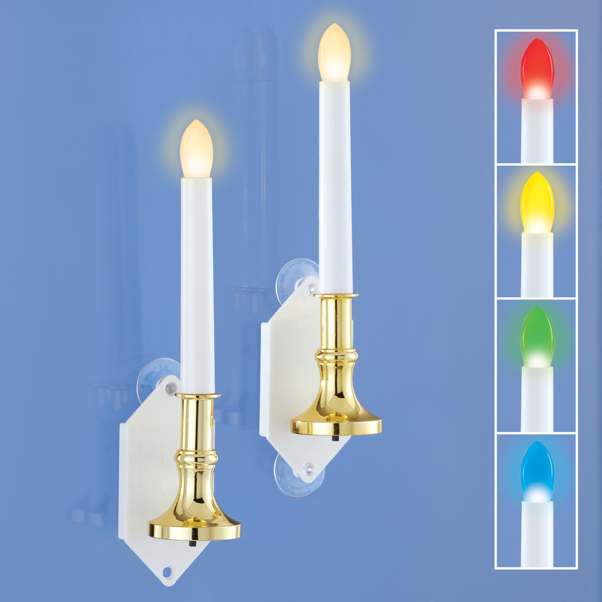 Solar Window Candles Set with LED Lights, Indoors Collections Etc.