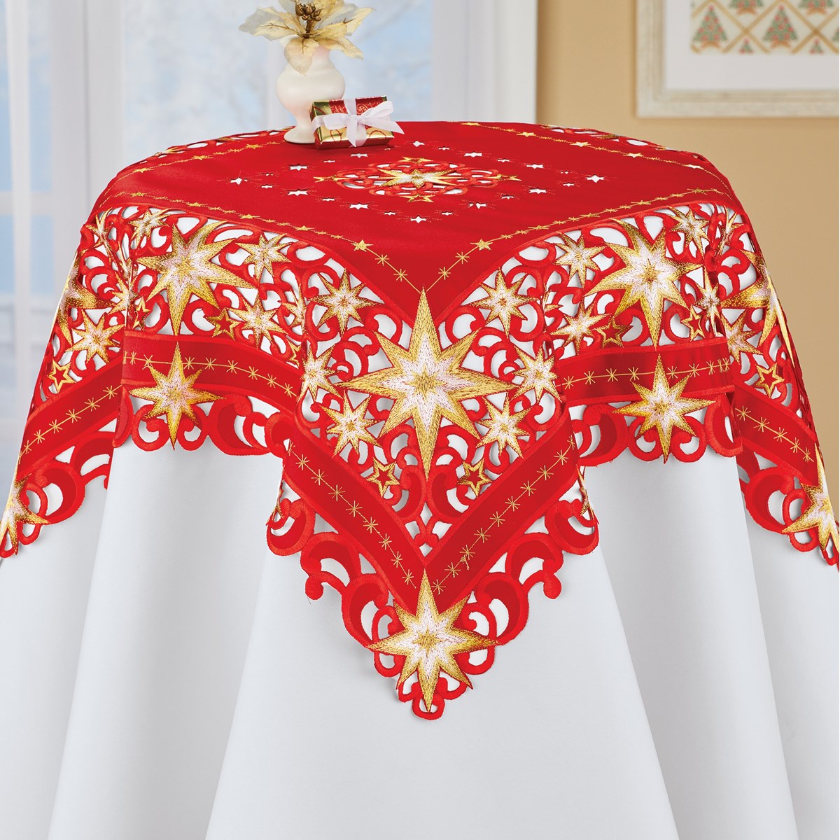 Exquisite Stars Table Topper Linens Collections Etc.