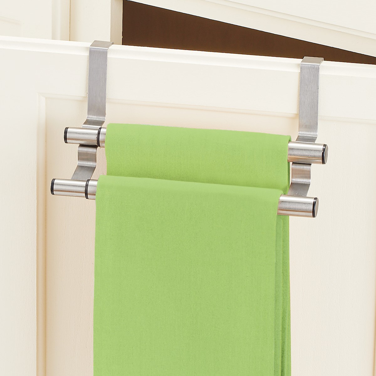 Adjustable Over the Door Chrome Towel Rack Collections Etc.