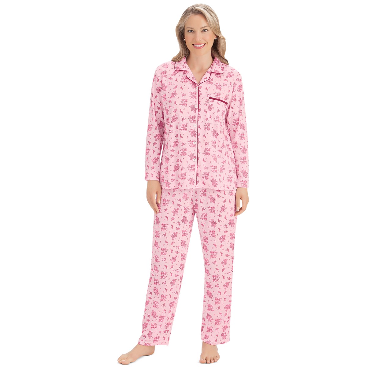 Women's Floral Pajama Set, Long Sleeve Shirt, Pant Collections Etc.