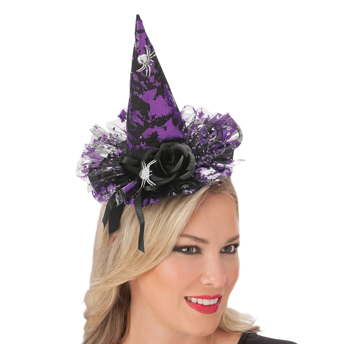 Halloween Witch Headband Hat with Spider Accents Collections Etc.