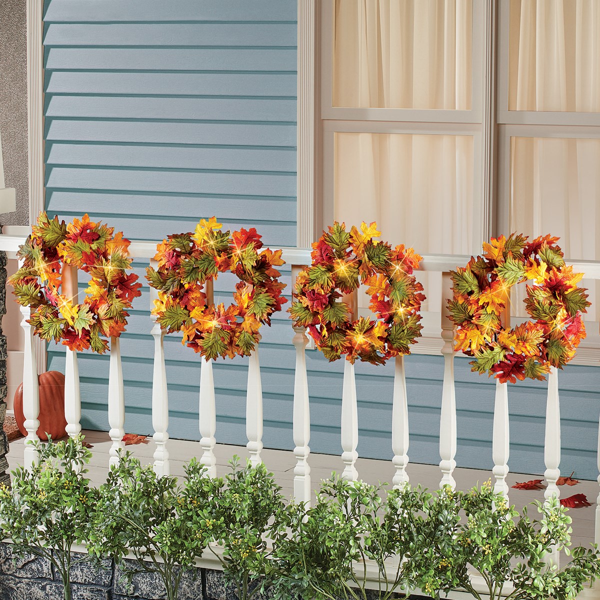 Light Up Fall Wreaths Set, 4 Pc Collections Etc.