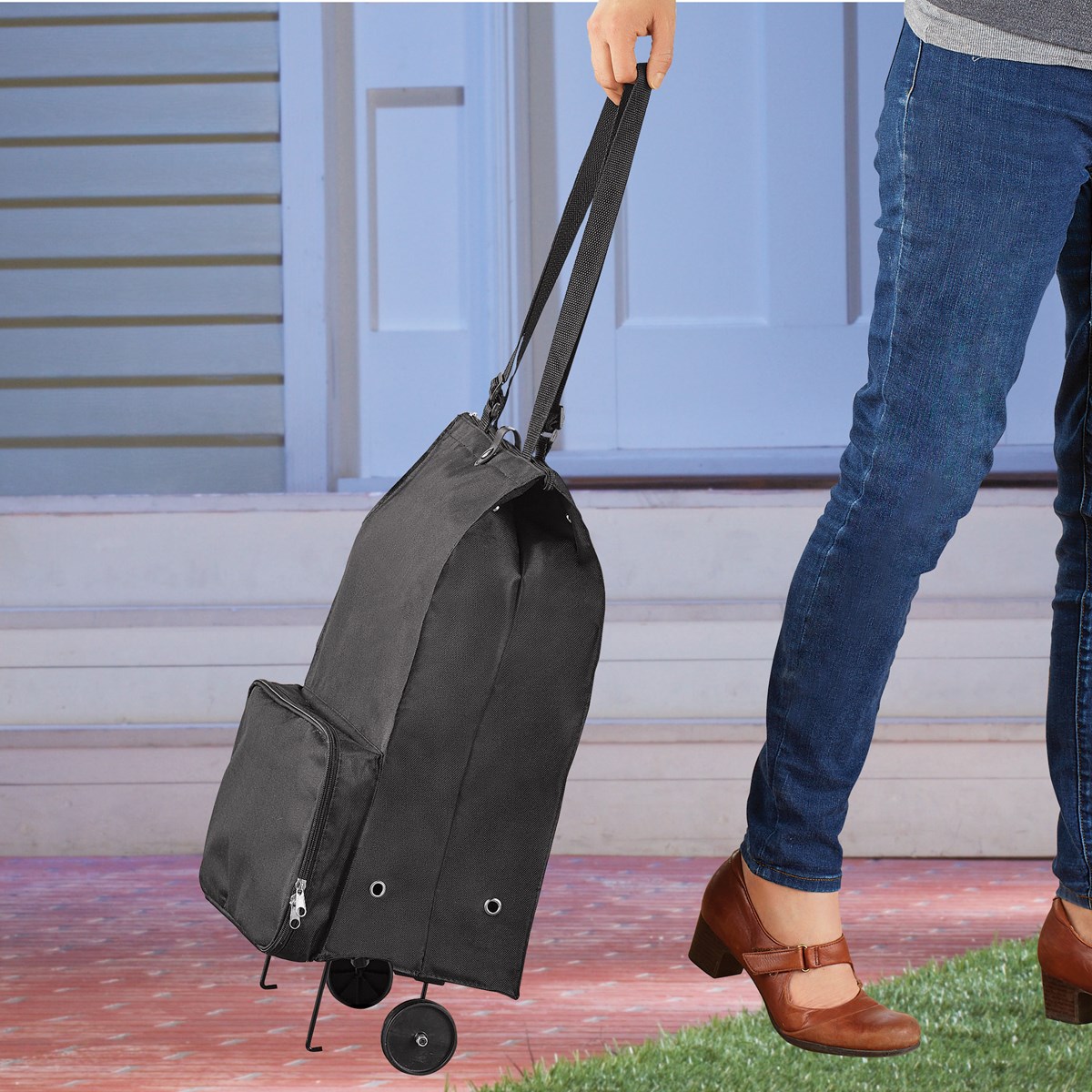 Rolling Tote Bag with Collapsible Carrying Case Collections Etc.