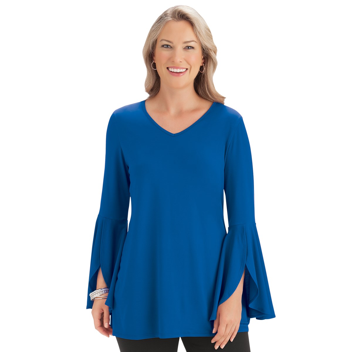 Split Bell Sleeve Tunic Top, Long Sleeved Collections Etc.