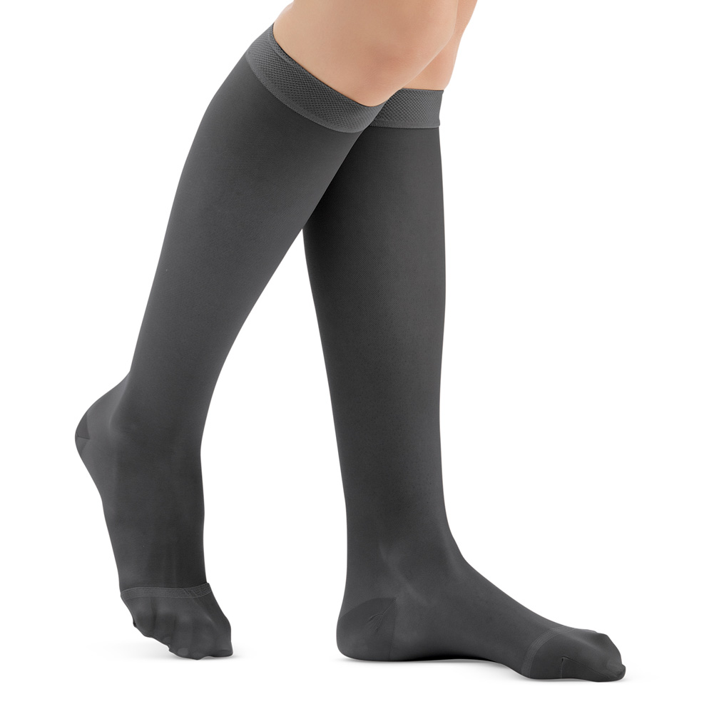 Knee High Compression Stockings, Firm (20-30 mmHg), Closed Toe - Made in USA, Black, Large - Made in The USA
