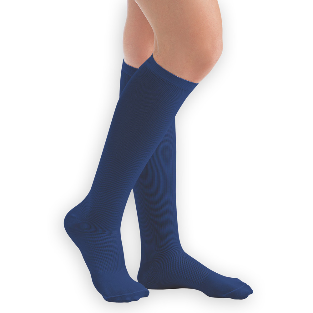 Men's Compression Trouser Socks Pair, Firm 20-30 mmHg, Navy, Medium - Made in The USA