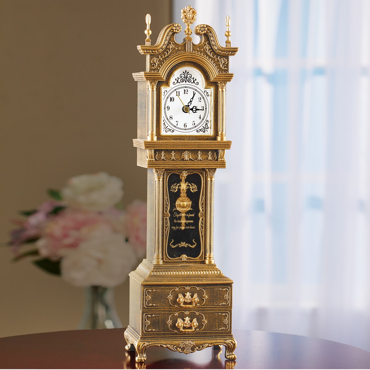 Antique Grandfather Clock Music Box with Storage Collections Etc.