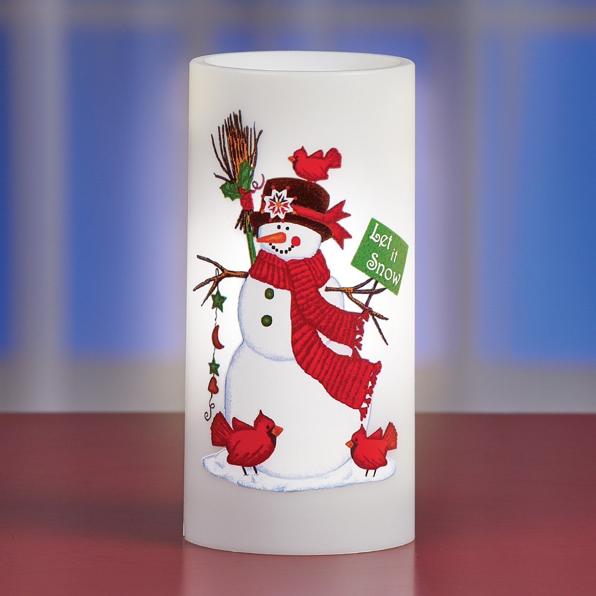 Holiday Snowman LED Candle with Projector Collections Etc.