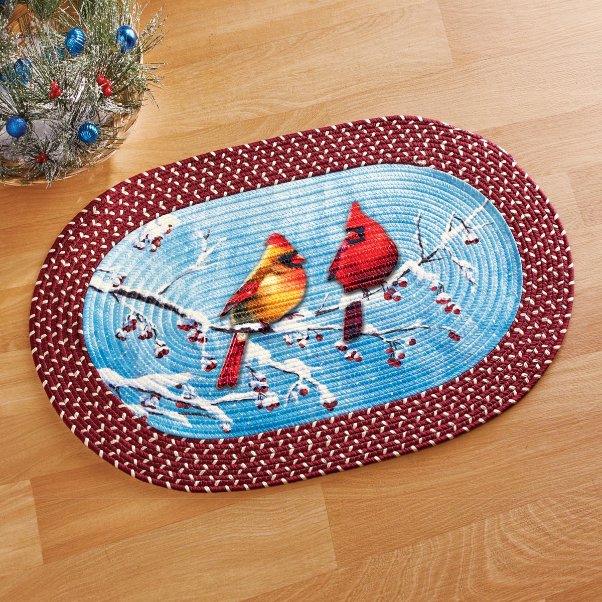 Winter Cardinal Braided Accent Rug Collections Etc.