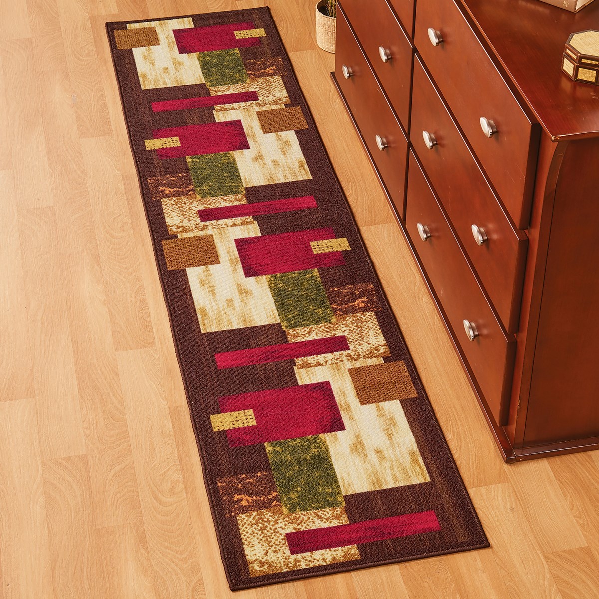 Overlapping Geometric Squares Modern Accent Rug Collections Etc.