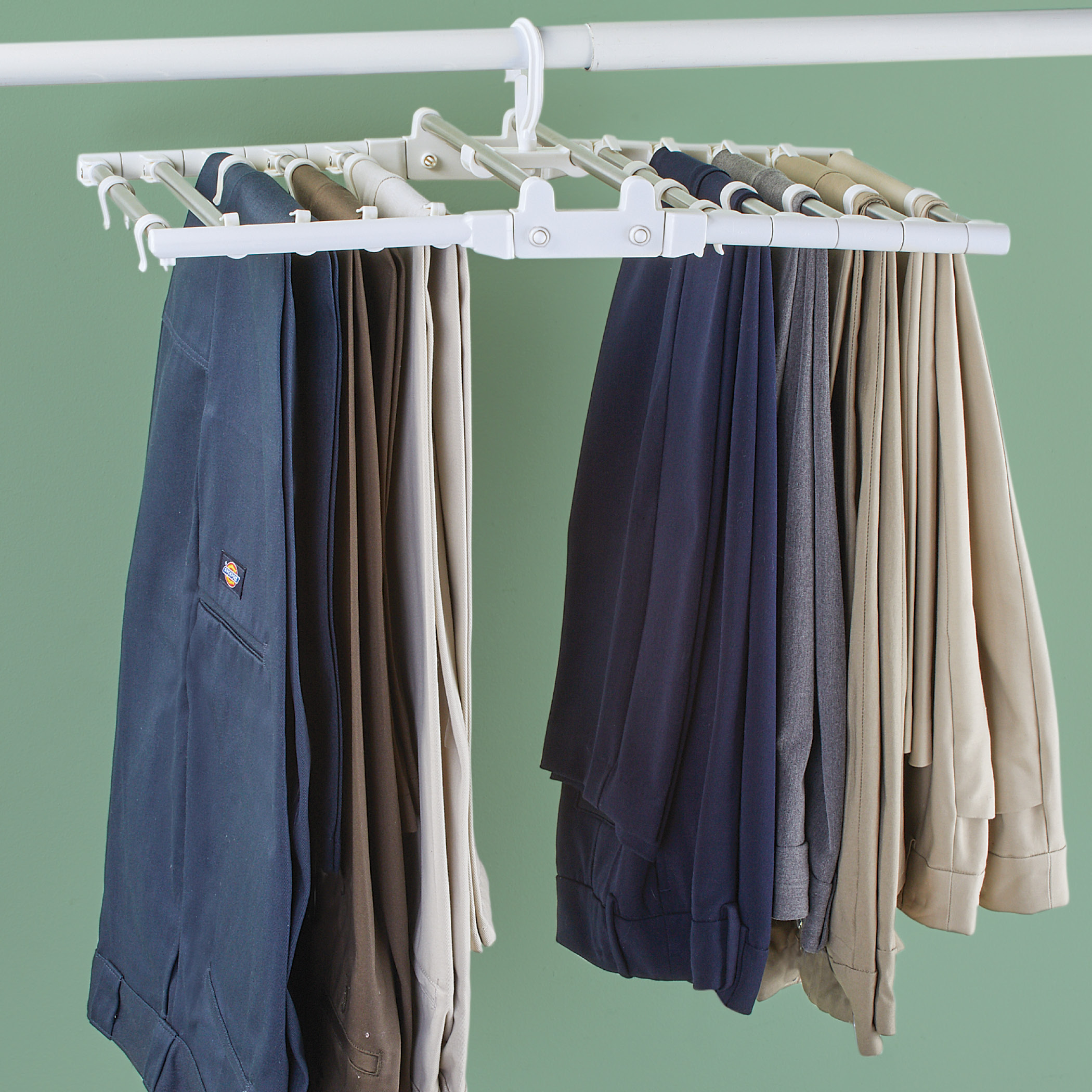 Foldable Pants Rack With Hanger For Closet Storage Collections Etc