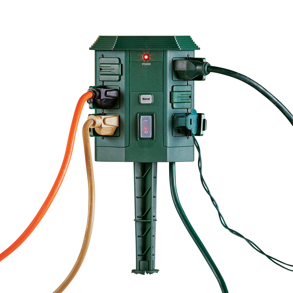 6 Outlet Outdoor Power Stake with Remote