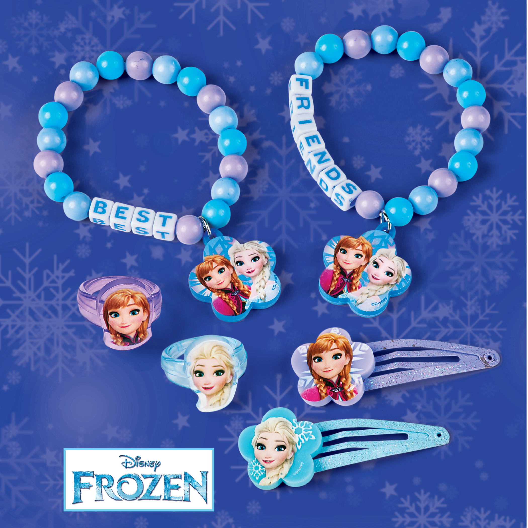 Disney Frozen BFF Charm Bracelet Set Best Friends Sisters Anna /& Elsa New