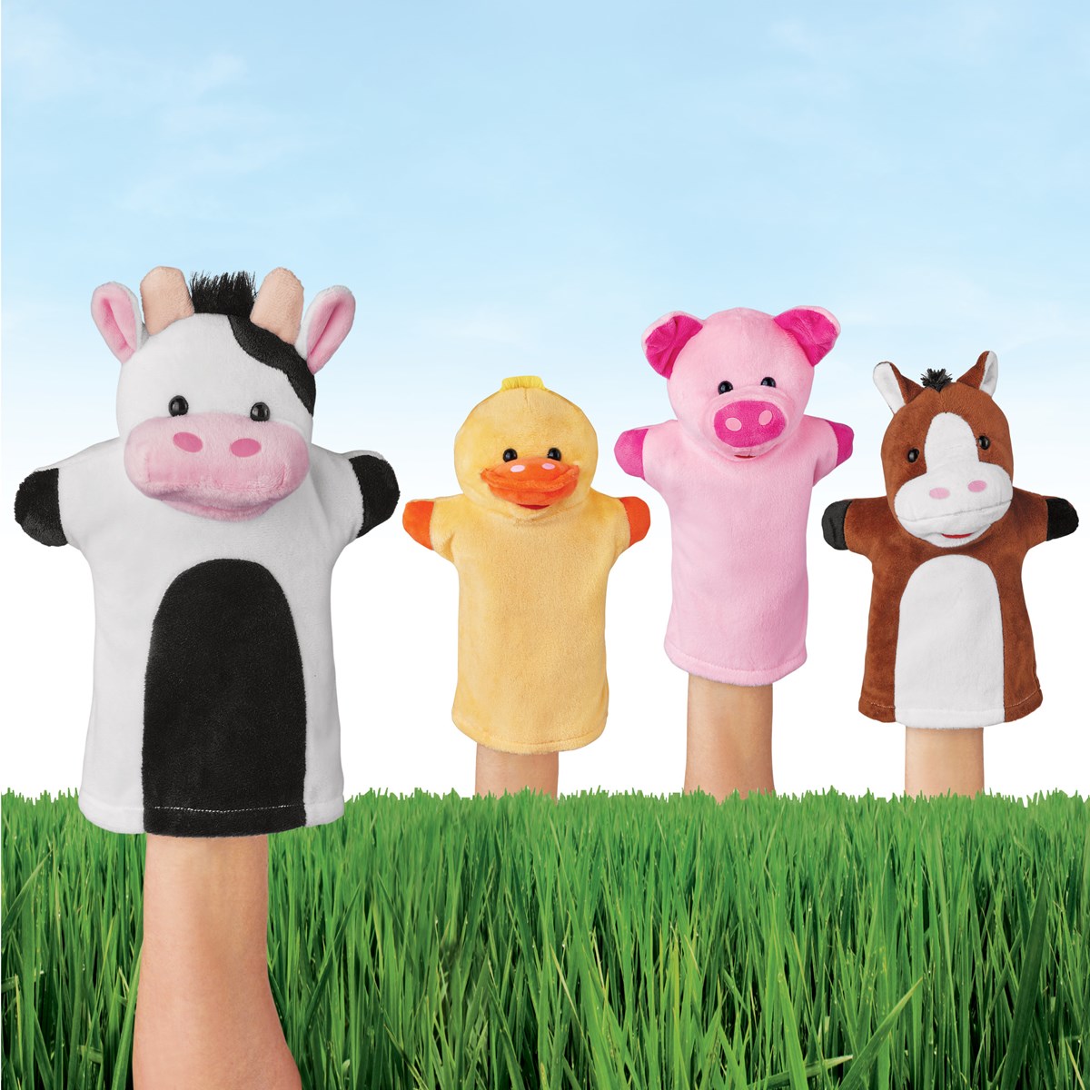 Farm Animals Talking Hand Puppets Set of 4 | Collections Etc.