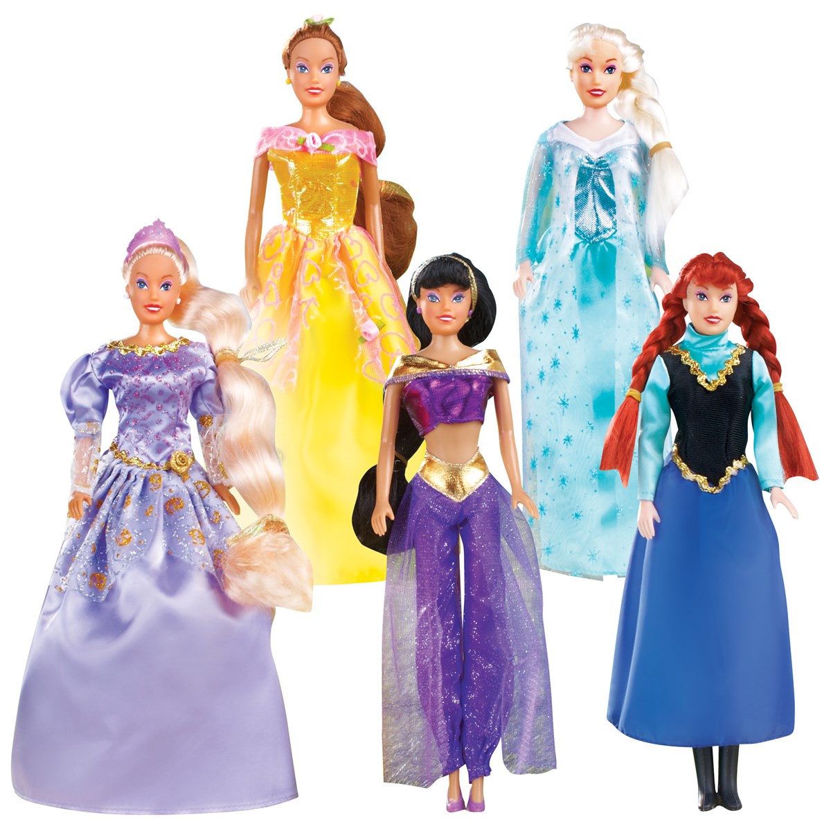 Set of 5 Princess Dolls Play Gift Set, 11 1/4"H each Collections Etc.