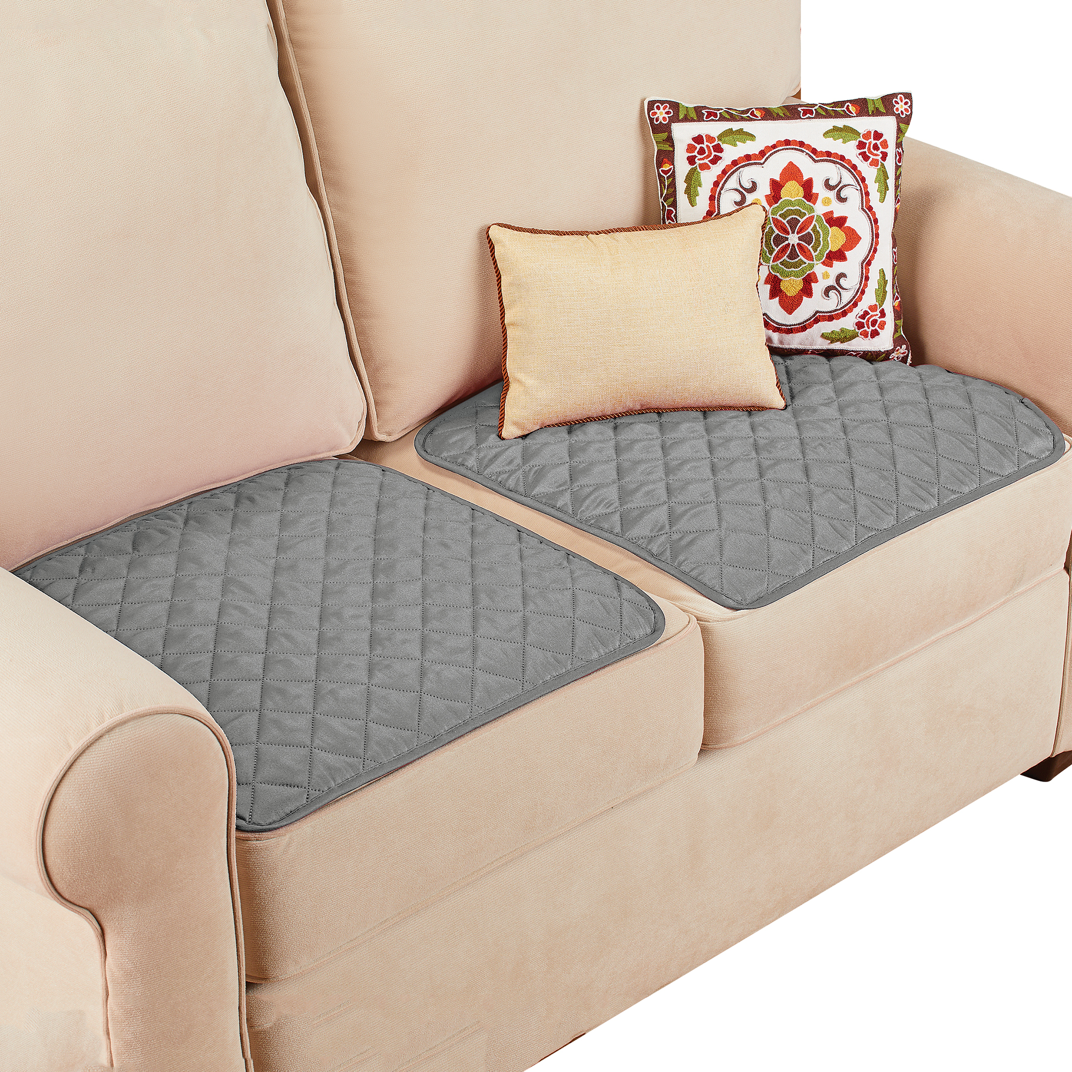 Quilted Waterproof Seat Protector - Set of 2 Grey NO SIZE