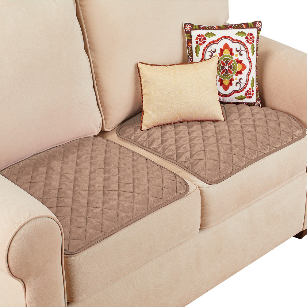 Quilted Waterproof Seat Protector - Set of 2 - Machine Washable, Use for Indoor or Outdoor Seating, Taupe