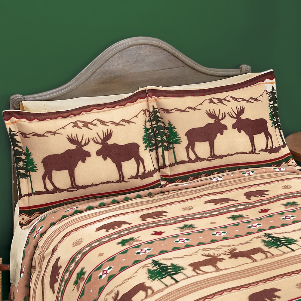 Rustic Lodge Fleece Pillow Sham Bedding Collections Etc.