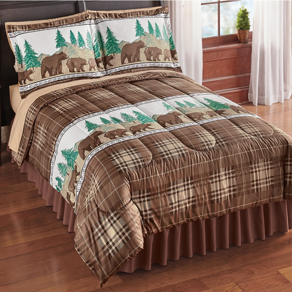Bear Lodge Bedding Comforter Set with Pillow Shams Collections Etc.