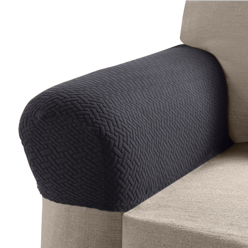 Madison Mason Stretch Armrest Covers Charcoal, 2 Piece