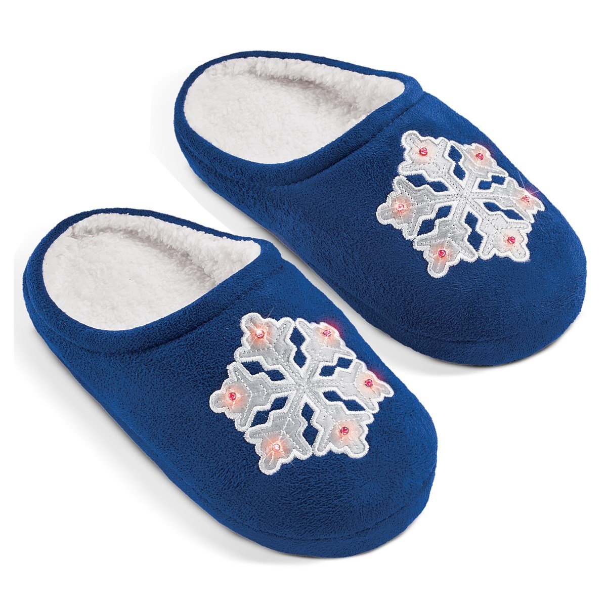 Women's Light Up Embroidered Christmas Slippers Collections Etc. Womens Christmas Slippers
