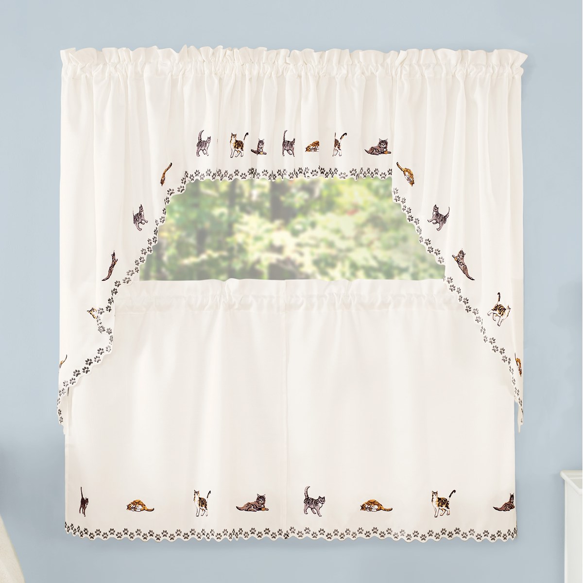 Adorable Cats Embroidered Curtains Collections Etc.