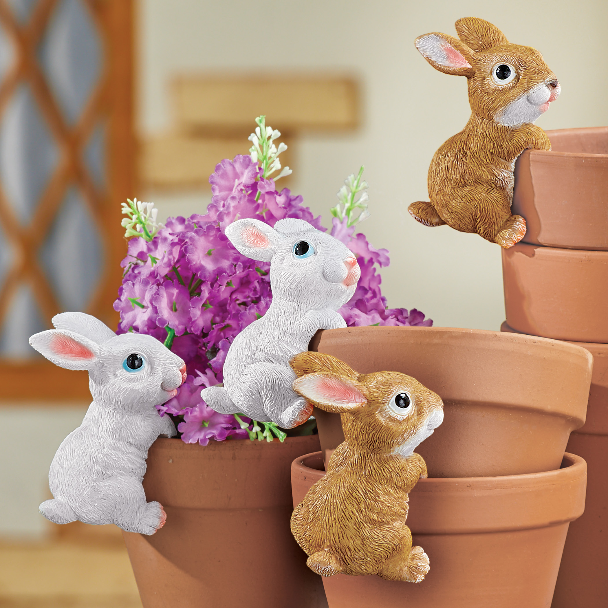 Bunny Planter Pot Hanger Decorations Set of 4 eBay