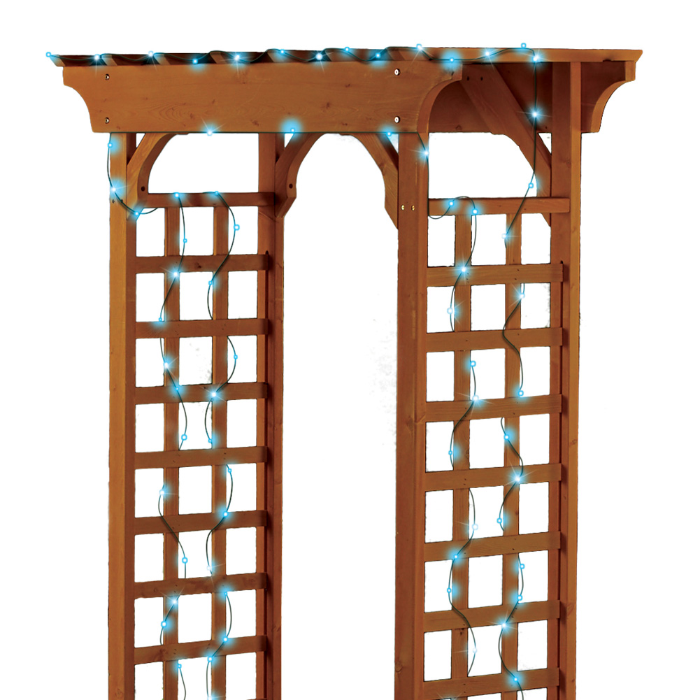 Solar String Lights - Steady & Flashing Modes - Set of 100, Automatically Turn On at Night with Steady or Flashing Modes, Blue