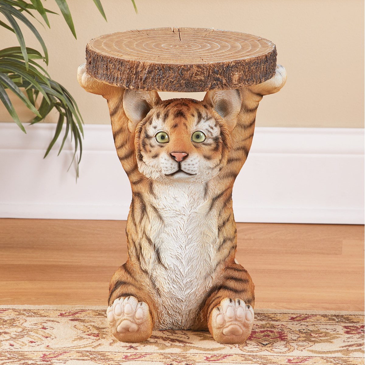 Tiger Cub Faux Log Accent Table Collections Etc.