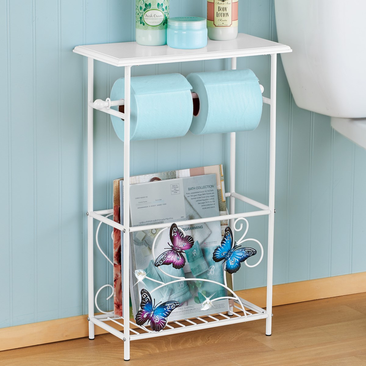 Butterfly Toilet Paper Magazine Holder | Collections Etc.